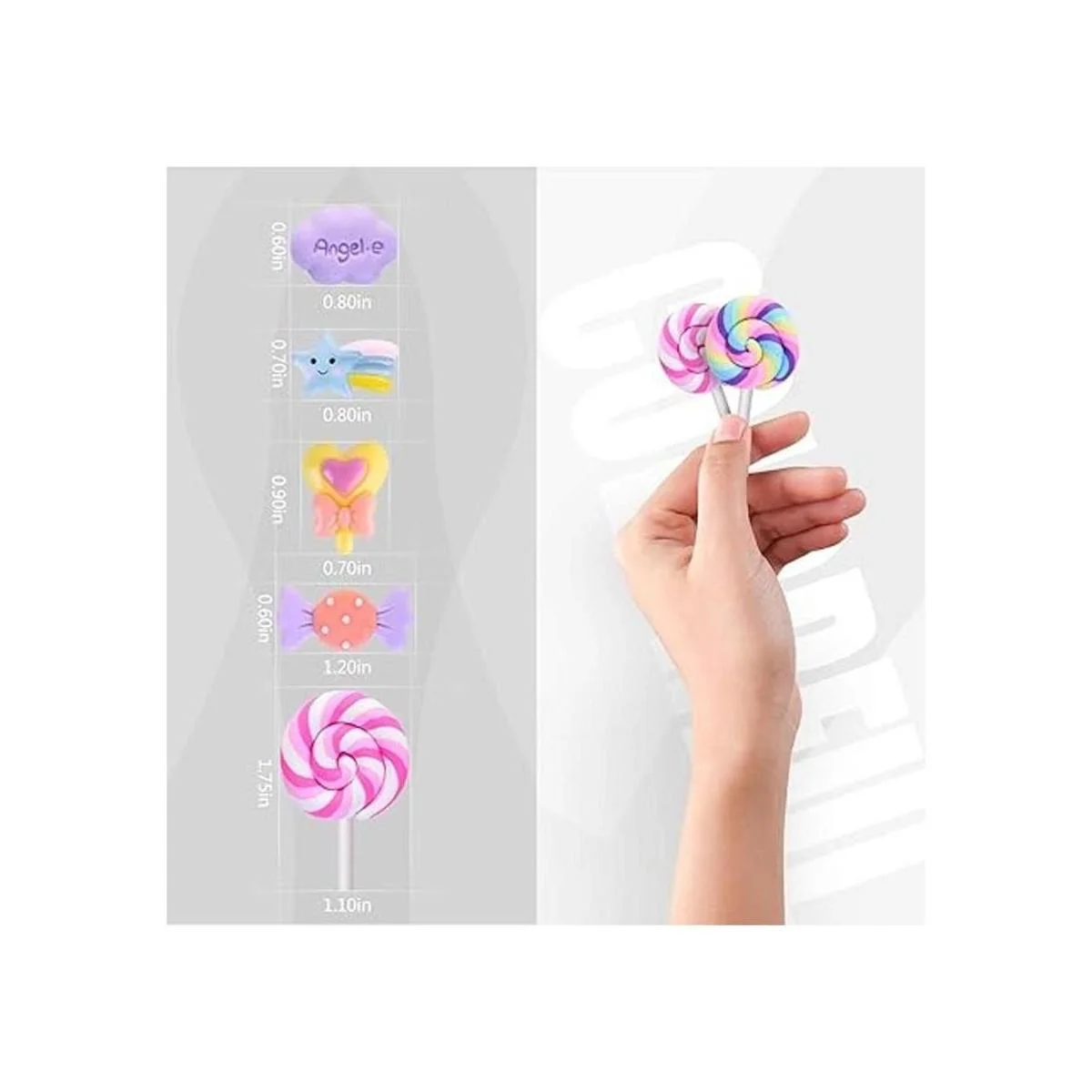 Dijes de slime mixtos con horquillas para el cabello_3