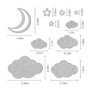 Troqueles de corte de luna de metal diseño de nubes y_2