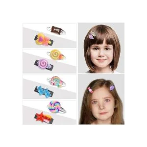 Dijes de slime mixtos con horquillas para el cabello_4