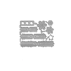 Troqueles de corte de hojas de pino con diseño de copos de_4