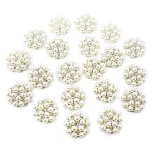 Honbay 20 broches de botón de perlas de diamantes de_1