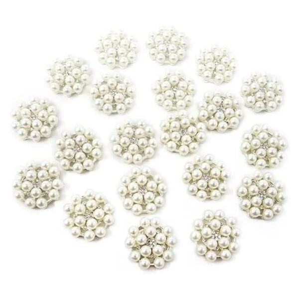 Honbay 20 broches de botón de perlas de diamantes de_1