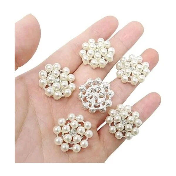 Honbay 20 broches de botón de perlas de diamantes de_3