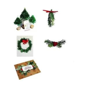 Troqueles de corte de hojas de pino con diseño de copos de_3