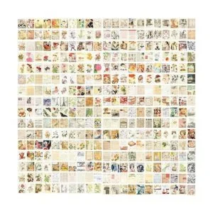 HOMICO 400 piezas de diario de basura material vintage_6