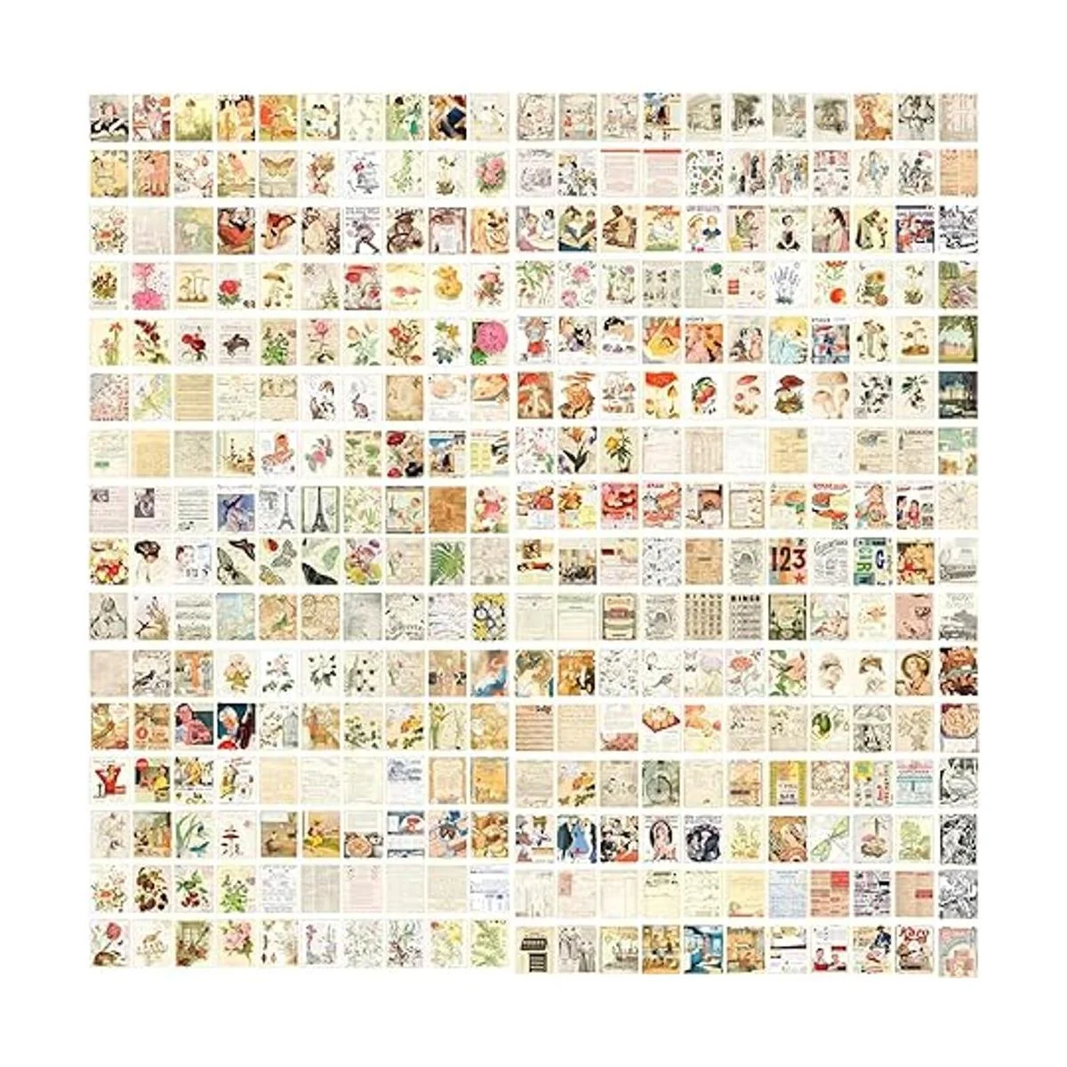 HOMICO 400 piezas de diario de basura material vintage_6