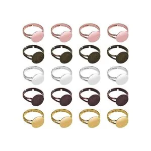 Anillos en blanco 20 piezas de base de anillo ajustable_1