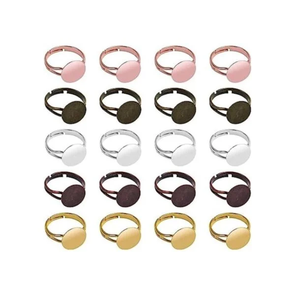 Anillos en blanco 20 piezas de base de anillo ajustable_1