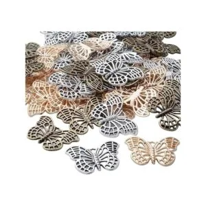 BronaGrand 60 cuentas de mariposa de aleación joyería de_4