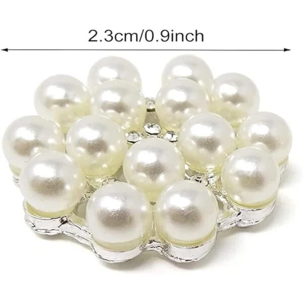 Honbay 20 broches de botón de perlas de diamantes de_2