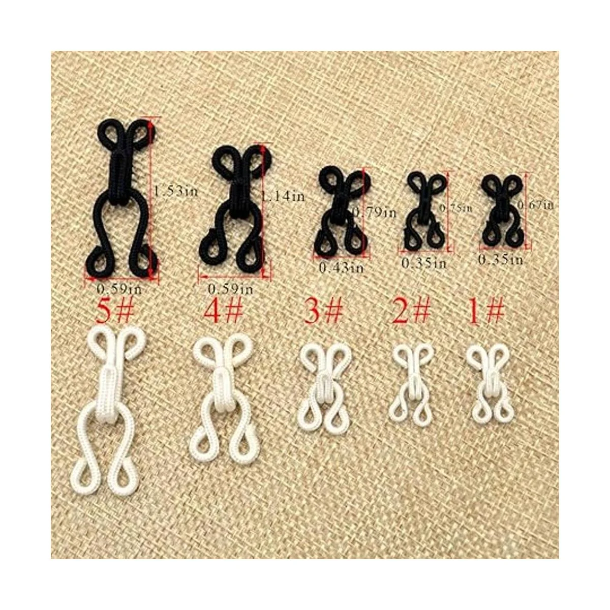 Juego de 20 ganchos de costura y cierre de ojos para ropa_2