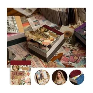 HOMICO 400 piezas de diario de basura material vintage_7