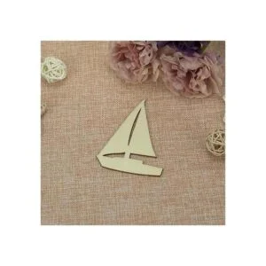 Creaides Adornos de madera en blanco con forma de barco_3