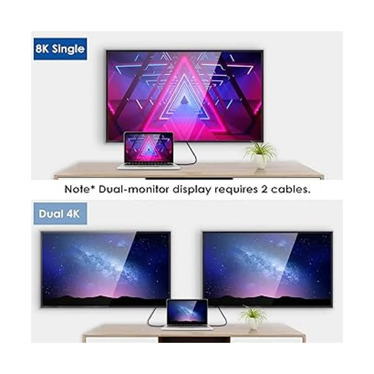 Cable para Thunderbolt 4 de 1.6 pies cable USB C trenzado_3