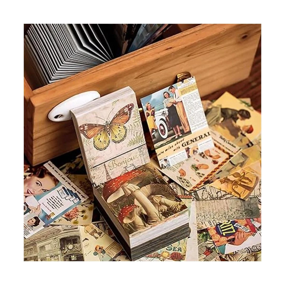 HOMICO 400 piezas de diario de basura material vintage_4