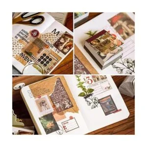 HOMICO 400 piezas de diario de basura material vintage_3