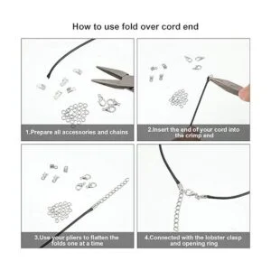 1000 piezas de extremos de cable plegables puntas de_5