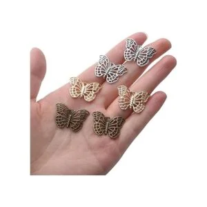 BronaGrand 60 cuentas de mariposa de aleación joyería de_7