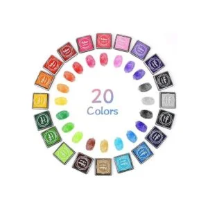 Fstaor Almohadillas de tinta lavables de 20 colores para_7