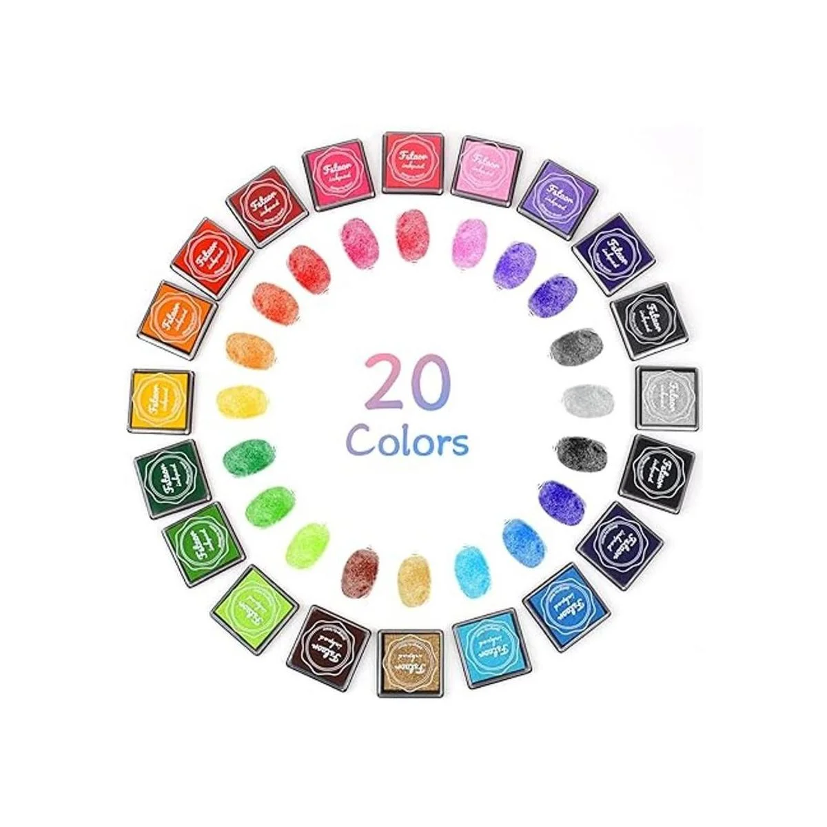 Fstaor Almohadillas de tinta lavables de 20 colores para_7