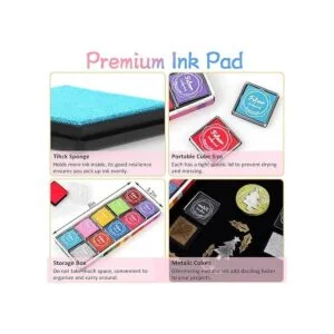 Fstaor Almohadillas de tinta lavables de 20 colores para_3