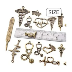 3.53 oz Suministros de Artesanía Antiguo Bronce Médico_4