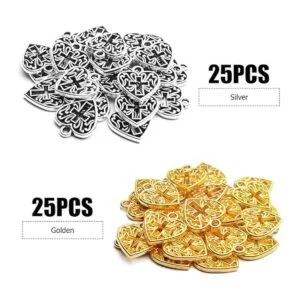 50pcs 0.630 in aleación corazón cruz encantos hueco_2