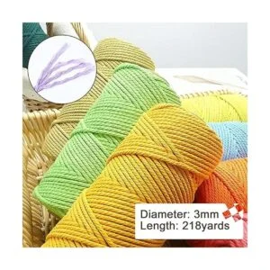 Vivimee Cuerda de macramé de algodón natural de 0.118 in_2