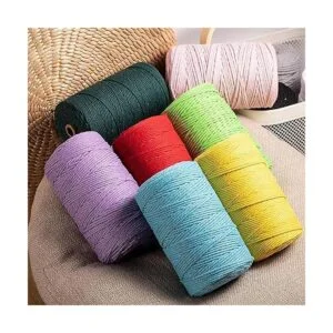 Vivimee Cuerda de macramé de algodón natural de 0.118 in_5