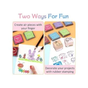 Fstaor Almohadillas de tinta lavables de 20 colores para_4