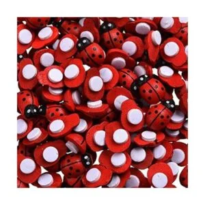 KDDOM 100 piezas de mariquita de madera autoadhesivos para_4