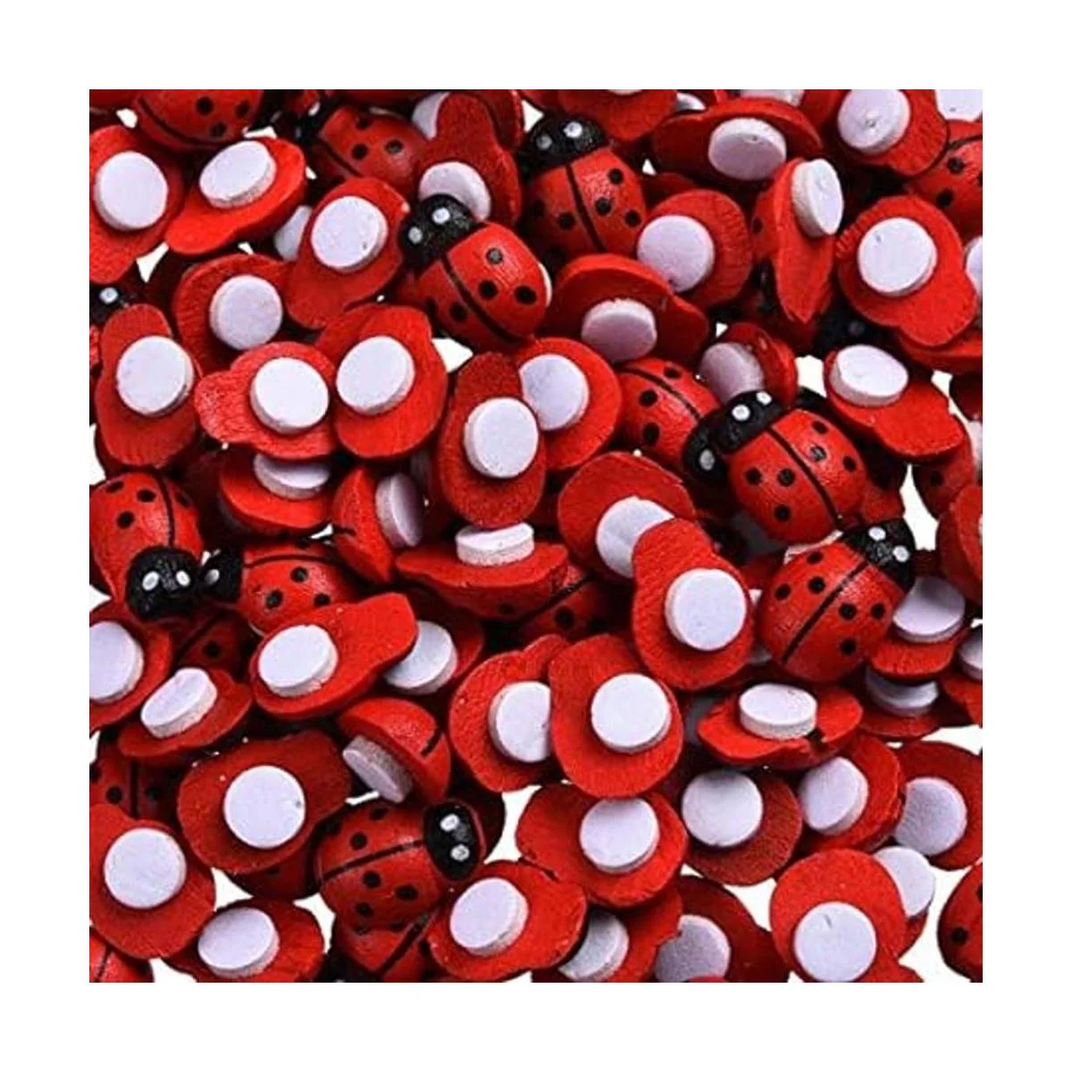 KDDOM 100 piezas de mariquita de madera autoadhesivos para_4