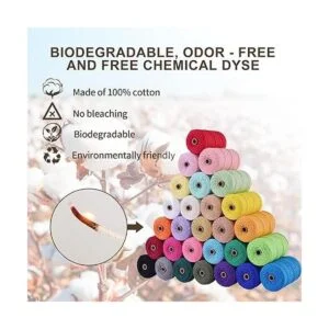 Vivimee Cuerda de macramé de algodón natural de 0.118 in_3