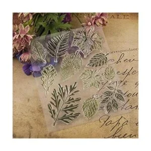 Muchos tipos de hojas verdes sellos de goma de silicona_4