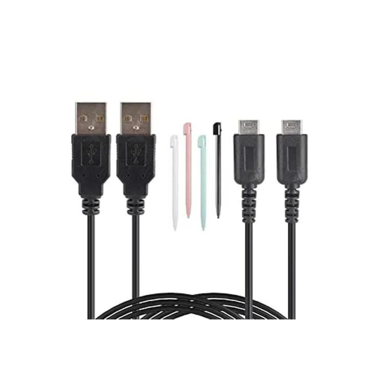 DS Lite Kit de cable de carga USB 2 cables de carga de_1