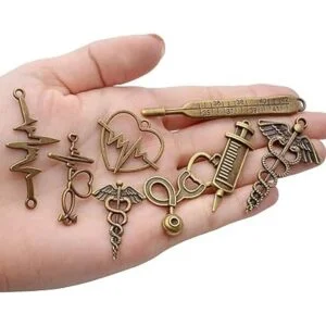 3.53 oz Suministros de Artesanía Antiguo Bronce Médico_7