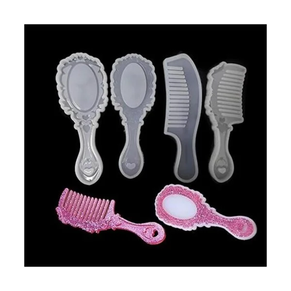 Honbay 4 piezas de silicona espejo peine de pelo hacer_3