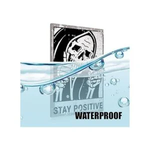 Letrero vintage con diseño de calavera Stay Positive de_5