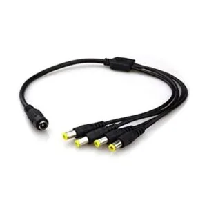Cable de alimentación CC negro 1 hembra a 4 machos 0.217_1
