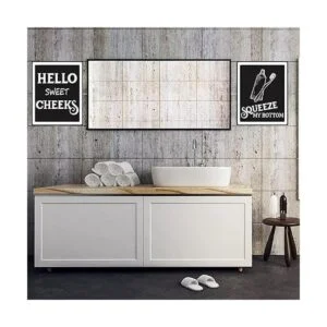 9 piezas de arte de pared de baño divertido letrero_5