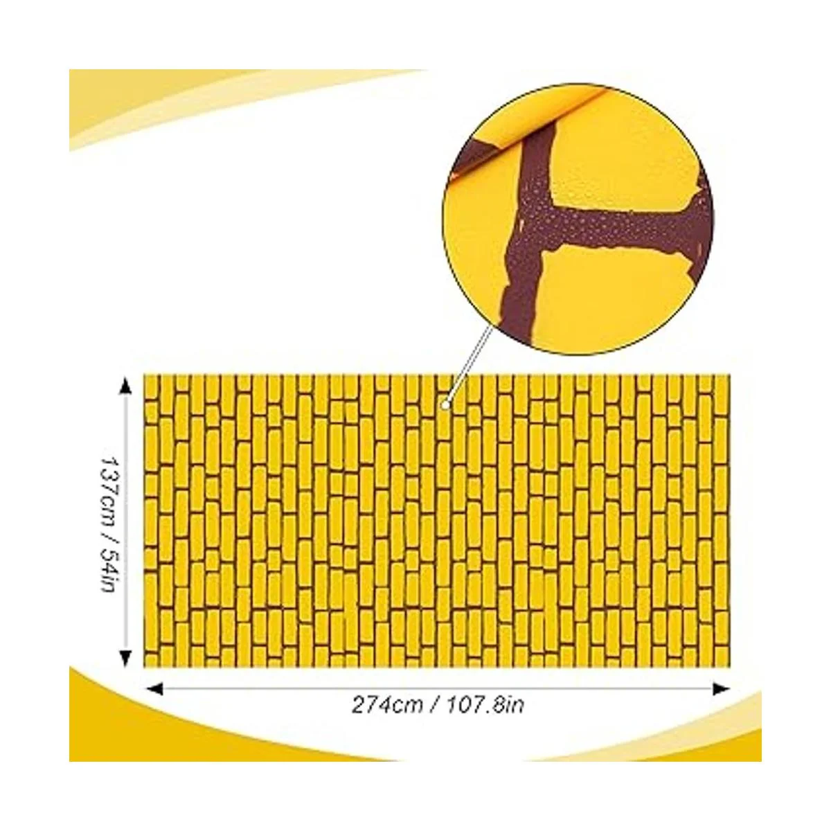 2 hojas 4.5 x 9 pies amarillo ladrillo camino camino_2