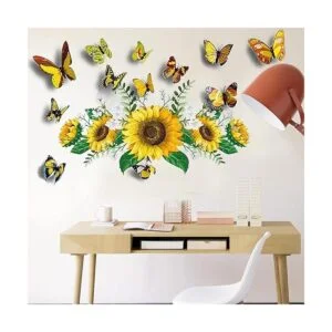 Calcomanías de pared de girasol con calcomanía de pared de_2