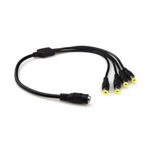 Cable de alimentación CC negro 1 hembra a 4 machos 0.217_2