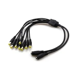 Cable de alimentación CC negro 1 hembra a 4 machos 0.217_5