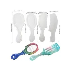 Honbay 4 piezas de silicona espejo peine de pelo hacer_2