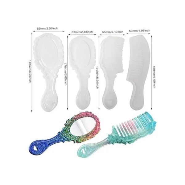 Honbay 4 piezas de silicona espejo peine de pelo hacer_2