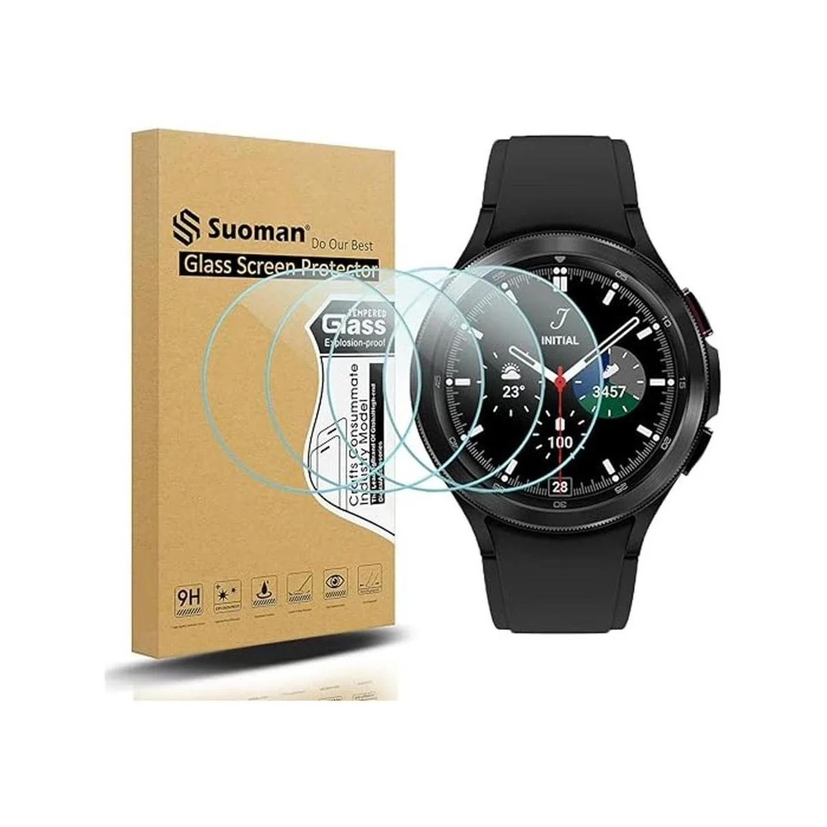Suoman Paquete de 4 protectores de pantalla de vidrio_1
