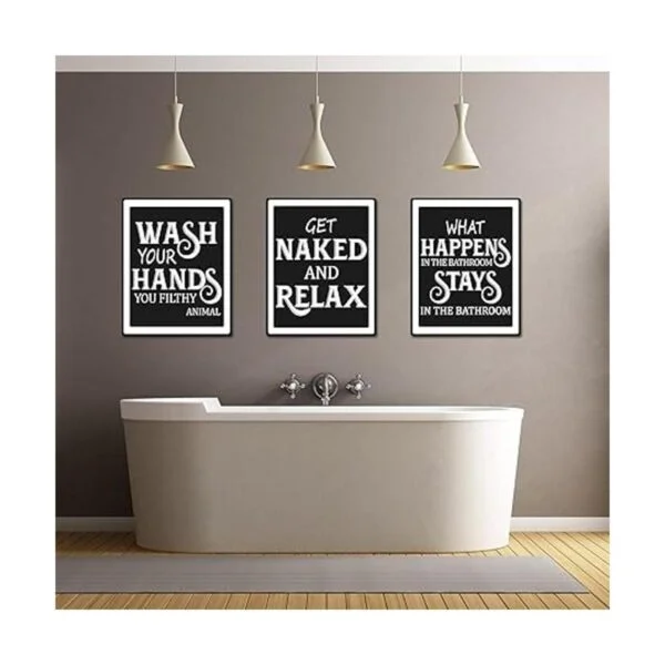9 piezas de arte de pared de baño divertido letrero_4