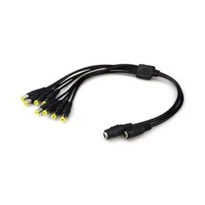 Cable de alimentación CC negro 1 hembra a 4 machos 0.217_4