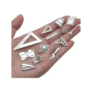 40 piezas de suministros de artesanía de aleación de plata_7